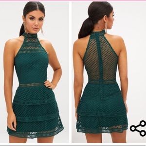 Pretty Little Thing RED Lace Mini Dress